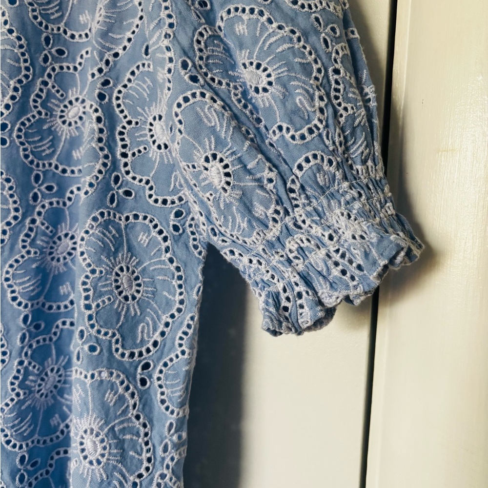 ME+EM Pale Blue Eyelet Tiered Mini Dress - Picture 6 of 9